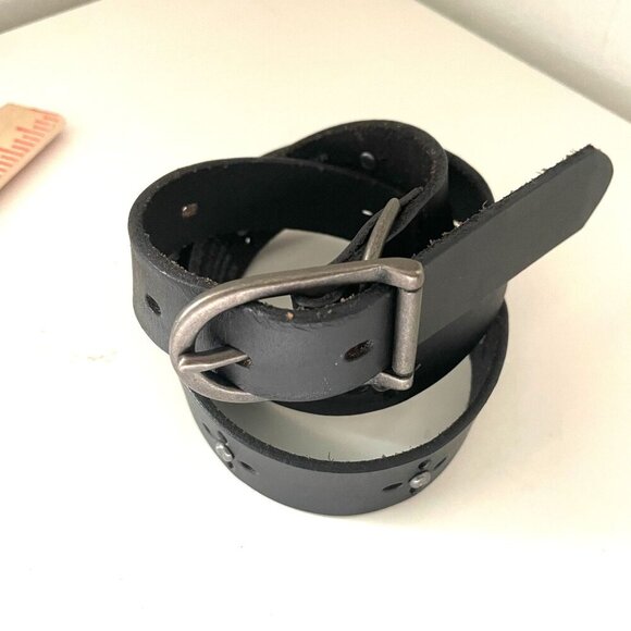 Gap Leather Cutout Floral Studded Belt Women's XS Black Western Classic Everyday - Picture 2 of 8